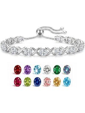Adjustable Sterling Silver Tennis Bracelet - Elegant Women's Jewelry Gift